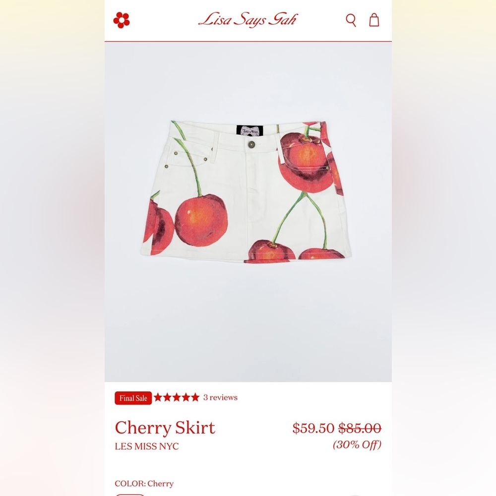 LISA SAYS GAH Cherry Skirt